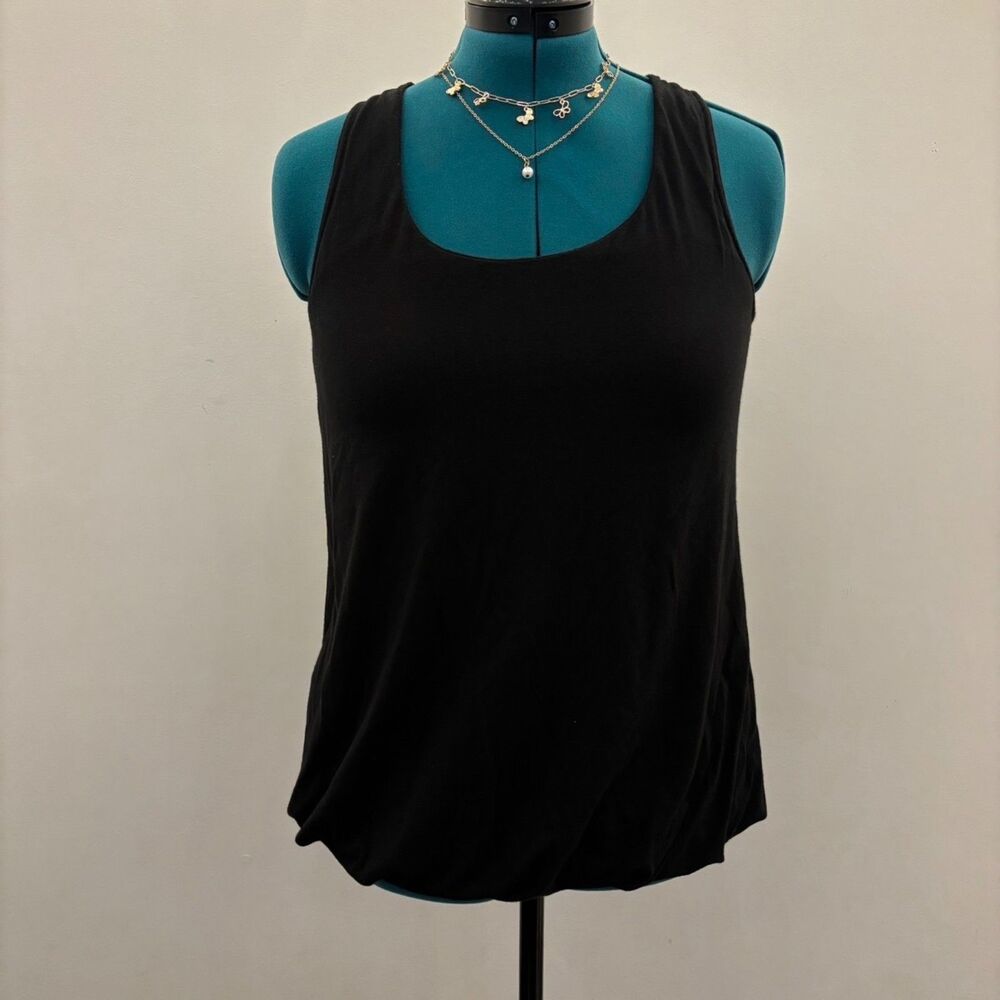 Athleta Black Racerback Crochet Lace Back Detail Size Large